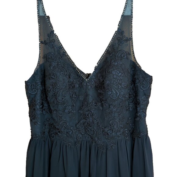 Azazi V-Neck Neptune Bridesmaid Dress Size 14 - Picture 2 of 6